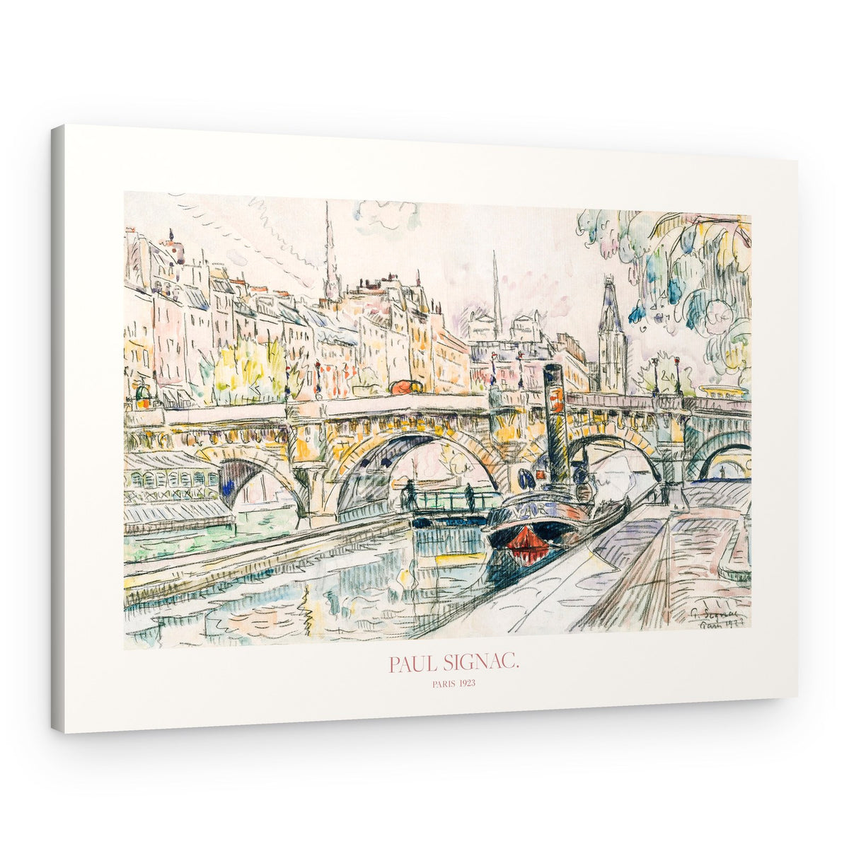 Tugboat At the Pont Neuf, Paris 1923 Poster – Canvas Print