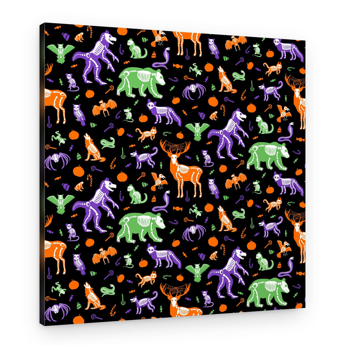 Halloween Skeleton Pattern – Canvas Print