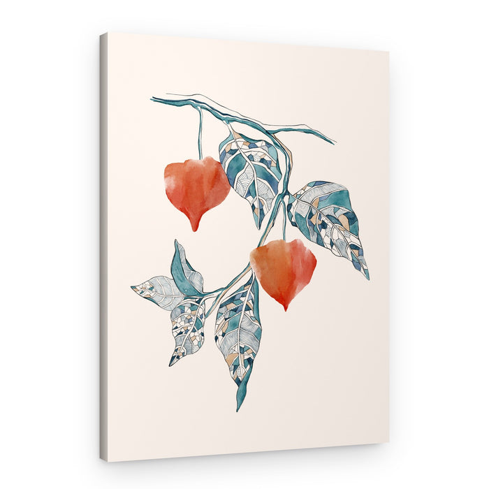 Orange Lanterns Branch – Canvas Print