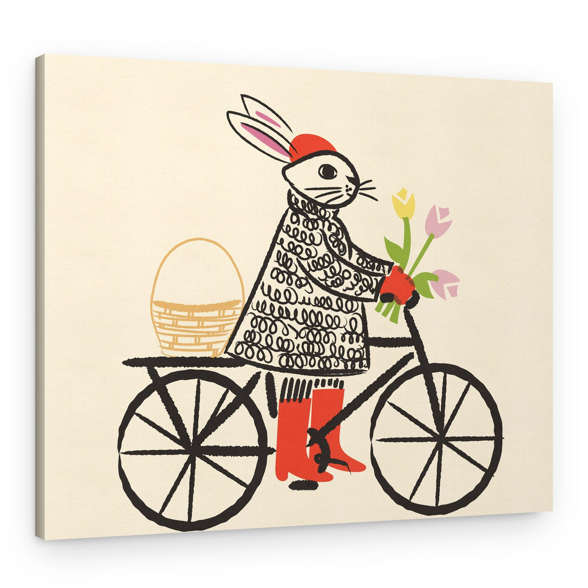 Whimsical Bunny Ride – Canvas Print