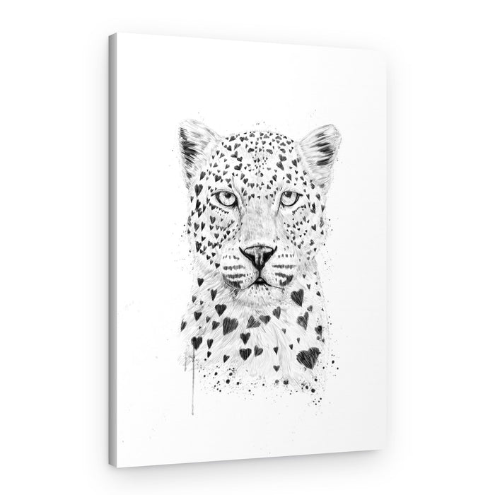 Heart Spotted Leopard – Canvas Print