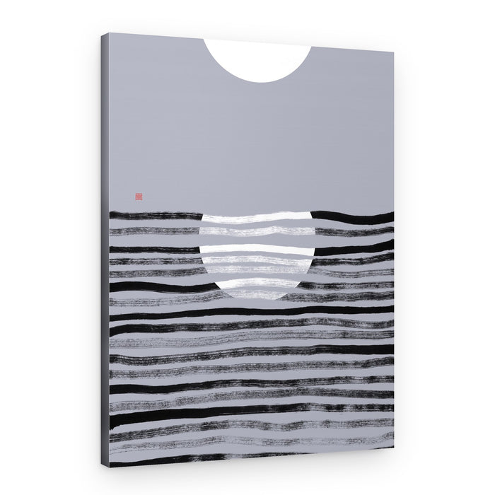 Minimalist Moon Ocean Scene – Canvas Print