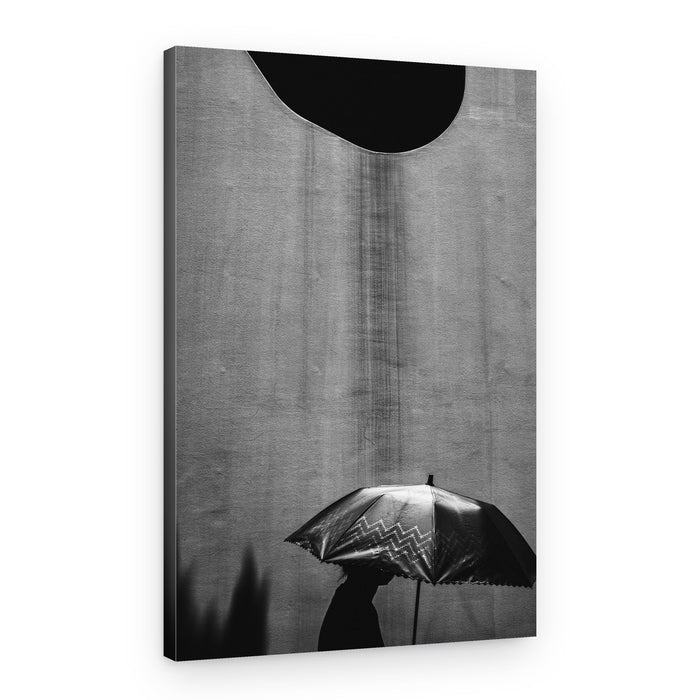 Solitary Umbrella Silhouette – Canvas Print
