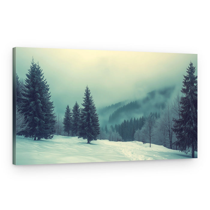 Misty Winter Forest – Canvas Print