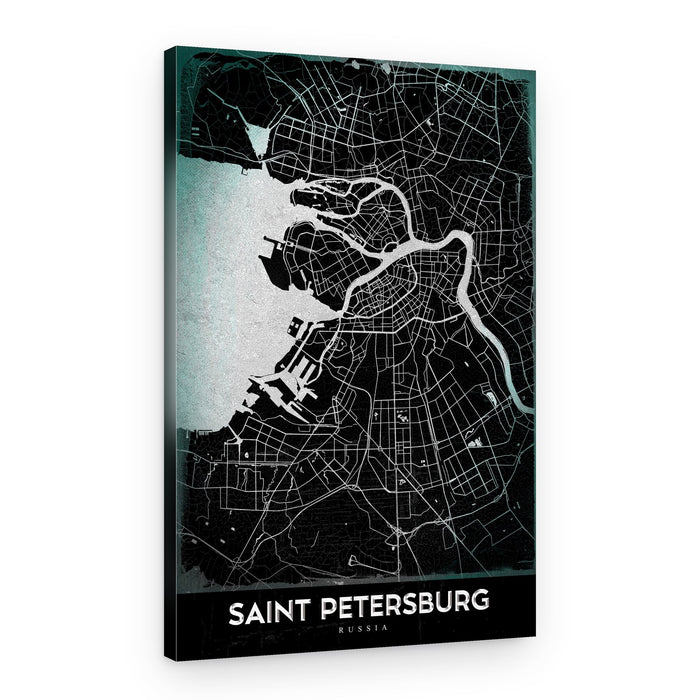 Saint Petersburg City Map – Canvas Print