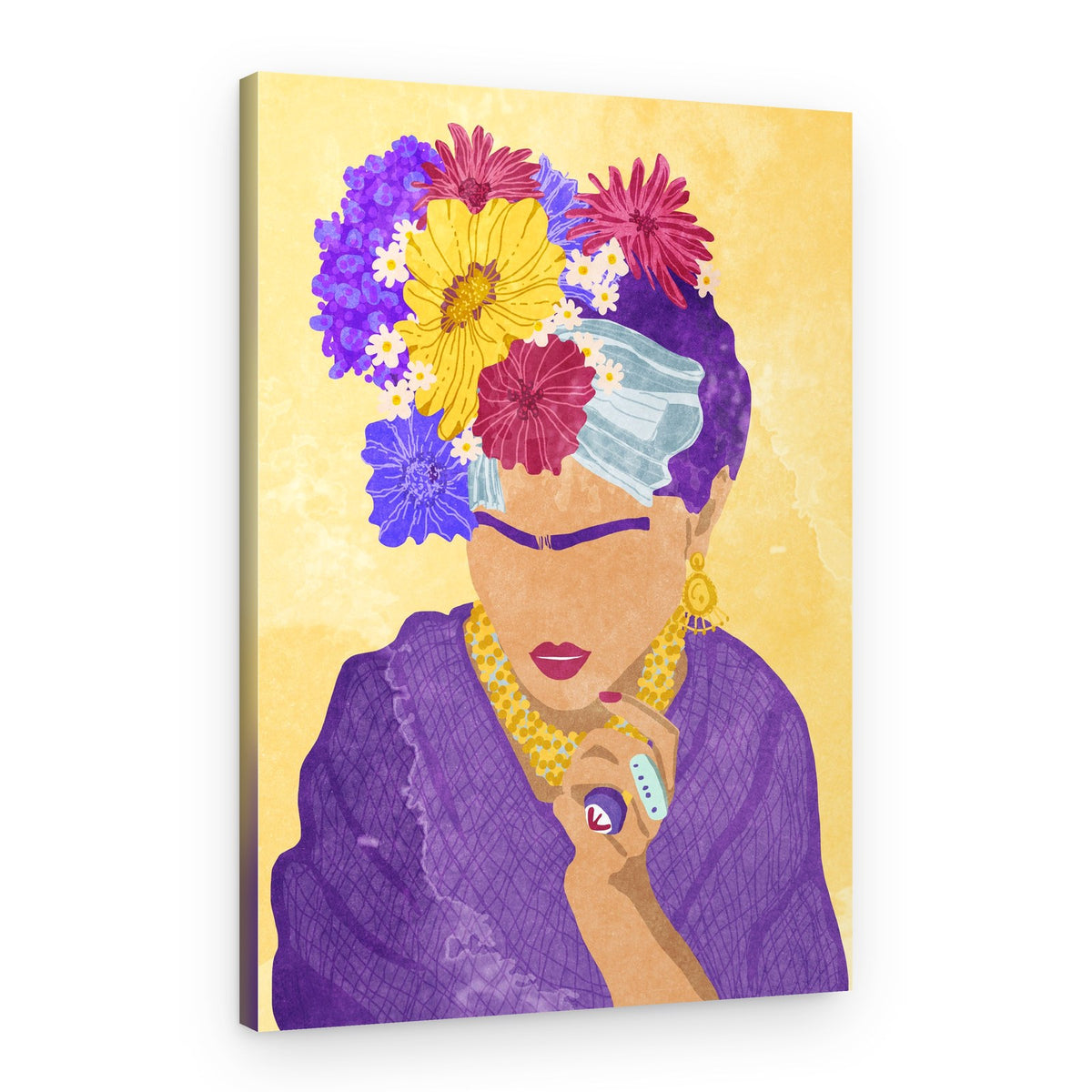 Frida and flowers – Canvas Print