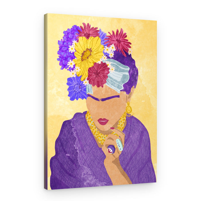 Frida and flowers – Canvas Print