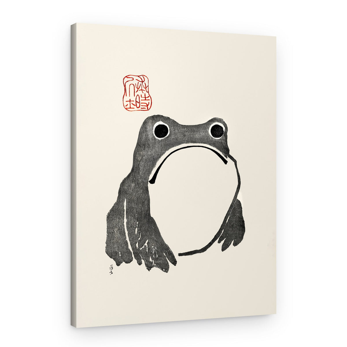 Grumpy Frog I Black – Canvas Print