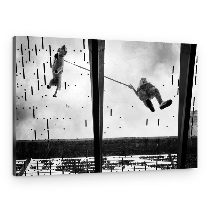 Dog And Person Swinging – Canvas Print