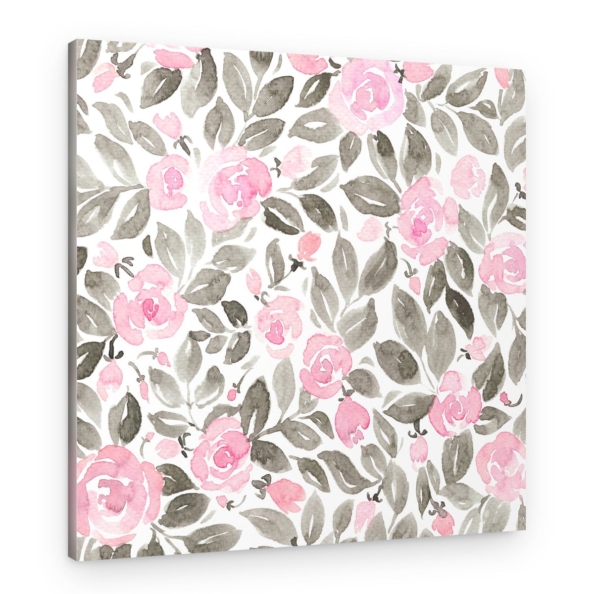 Pink Watercolor Roses – Canvas Print