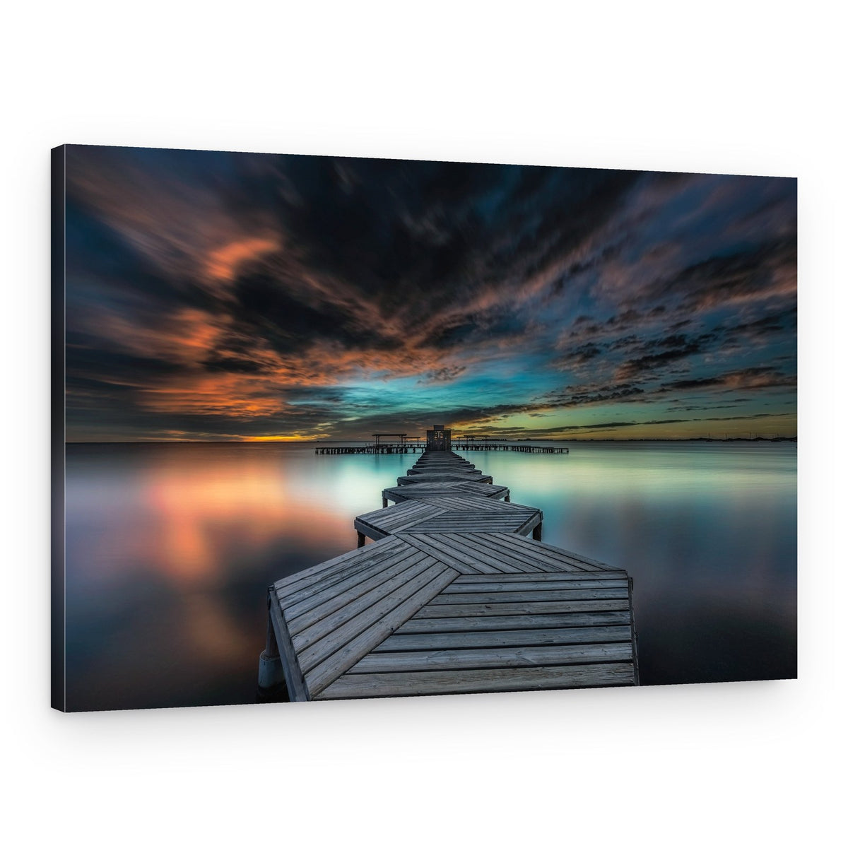 Dramatic Pier Sunset – Canvas Print
