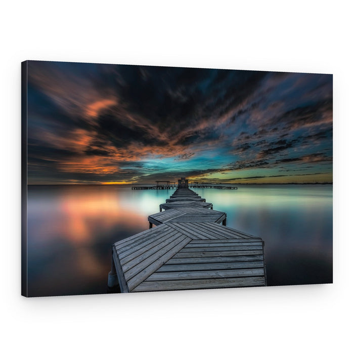 Dramatic Pier Sunset – Canvas Print