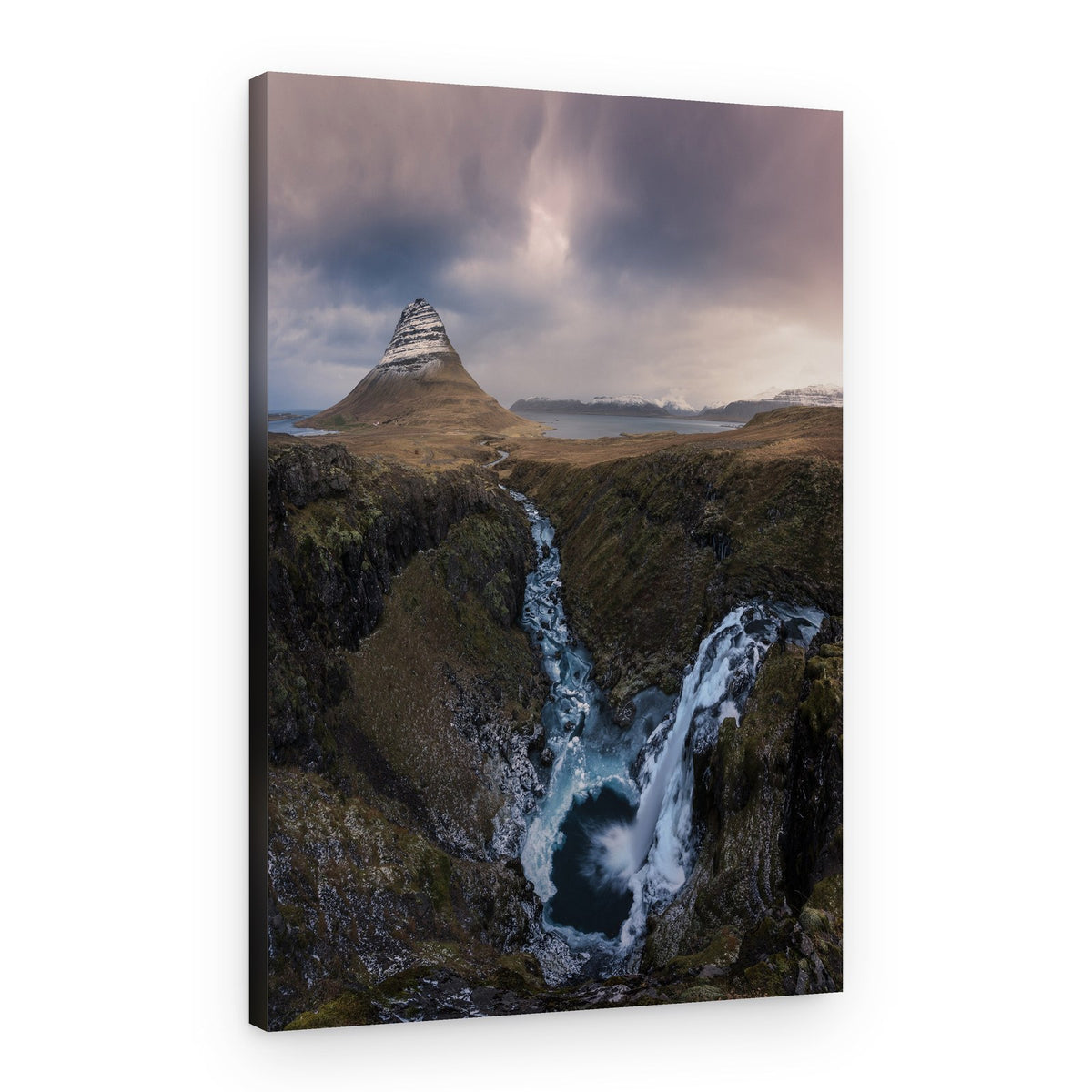 Dramatic Kirkjufell Falls – Canvas Print