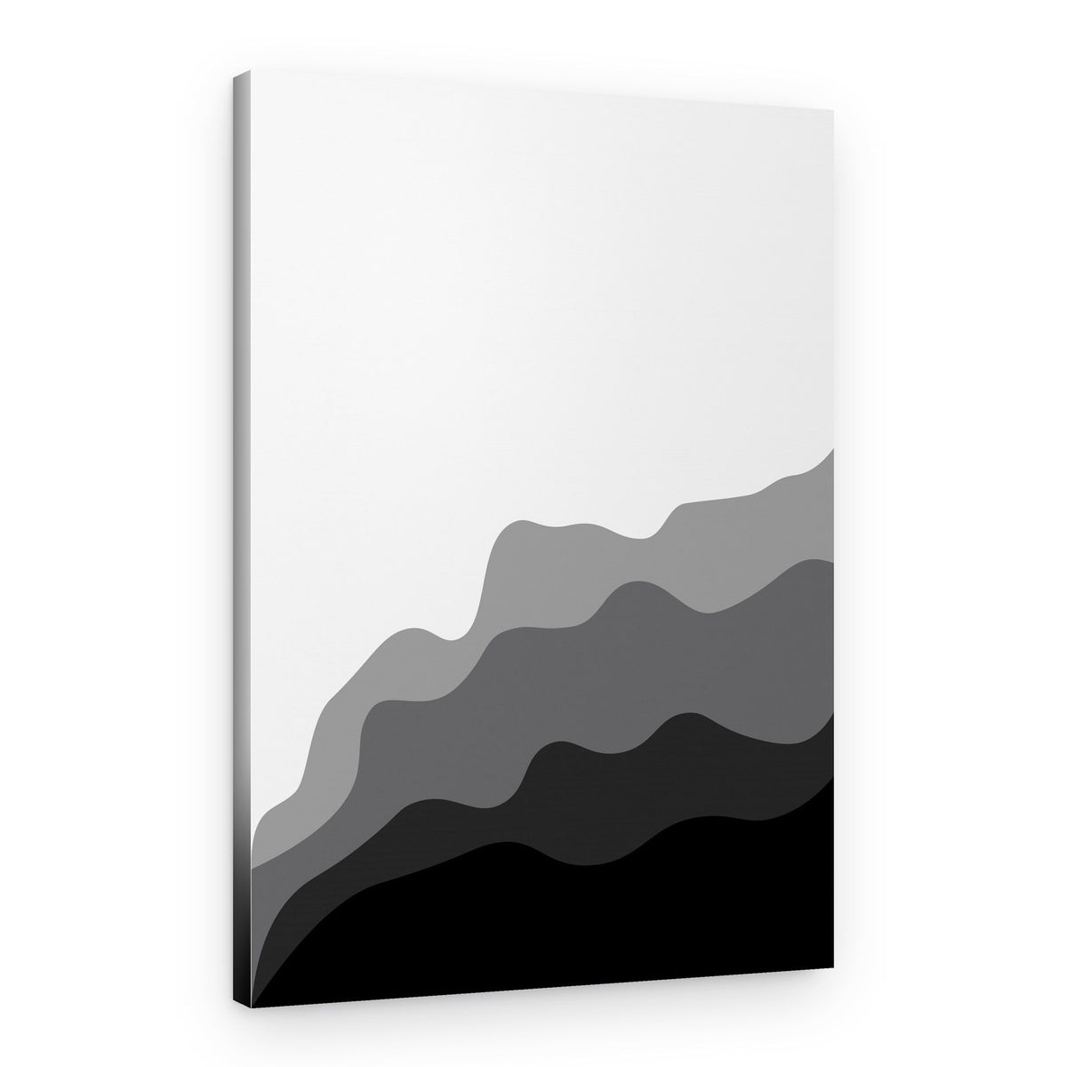 Wavy Grayscale Layers – Canvas Print