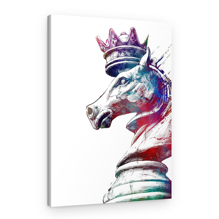 Colorful Chess Knight – Canvas Print