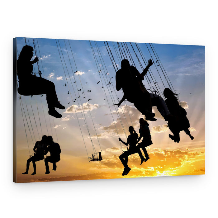 Joyful Swings at Sunset – Canvas Print