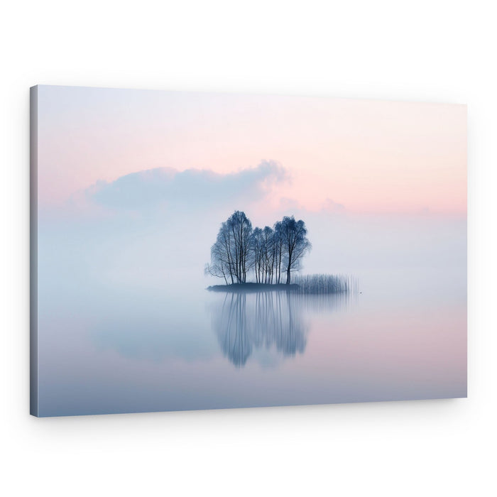 Misty Island Reflection – Canvas Print