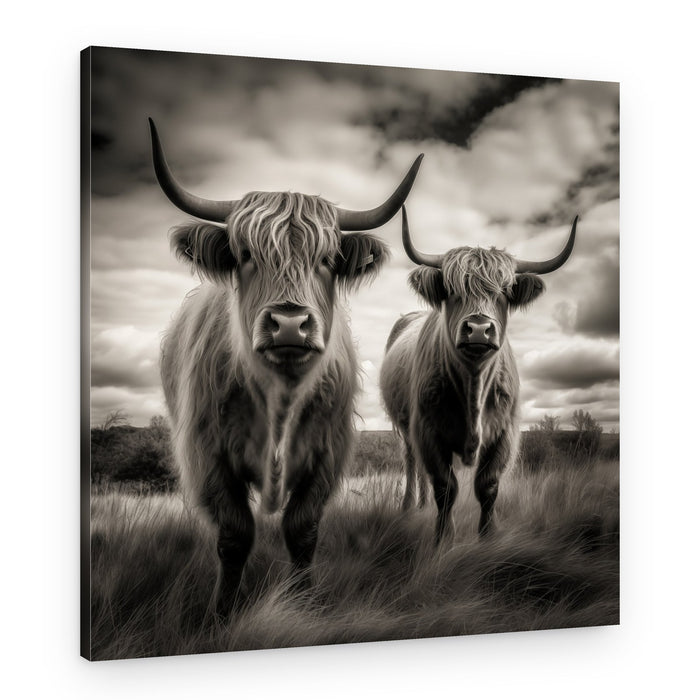 Majestic Highland Cows – Canvas Print