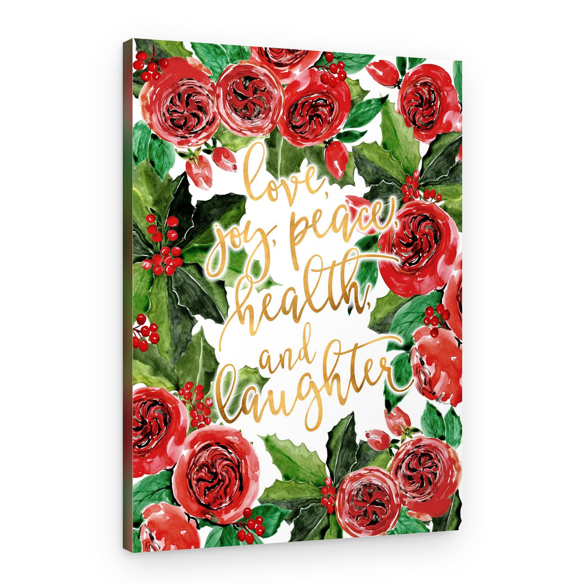 Festive Floral Message – Canvas Print
