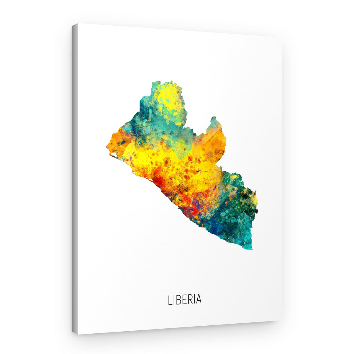 Vibrant Liberia Map – Canvas Print