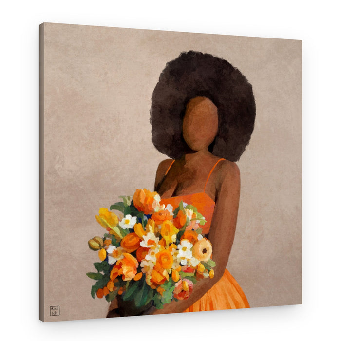Vibrant Floral Afro – Canvas Print
