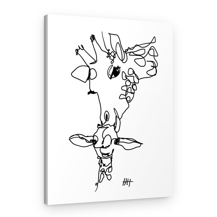 One Line Giraffe – Canvas Print