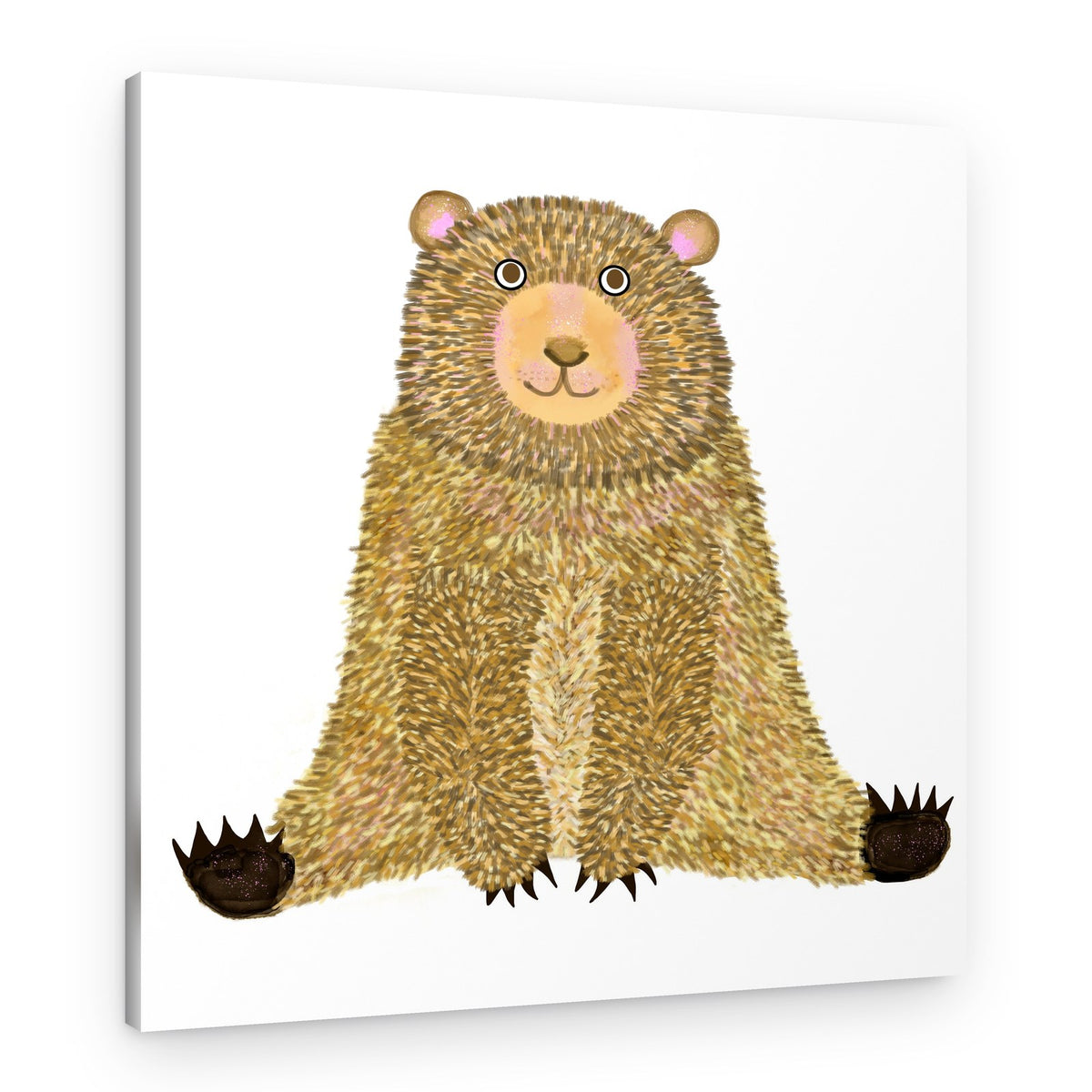 Cute Fluffy Bear – Canvas Print