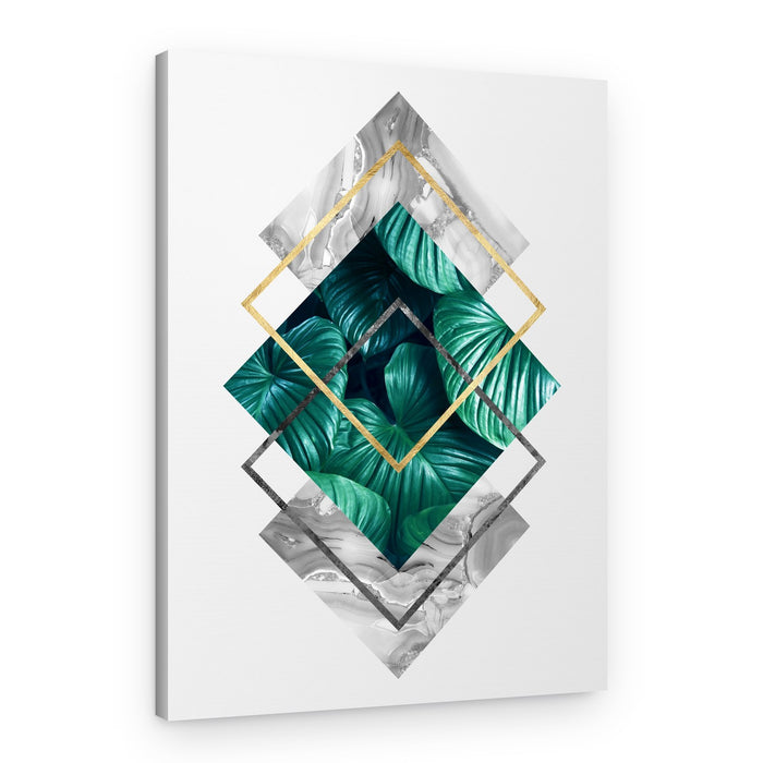 Emerald Geometric Marble – Canvas Print