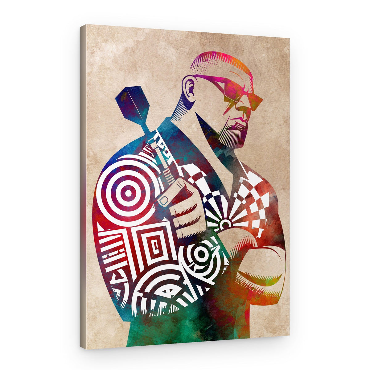 Vibrant Dart Player – Canvas Print