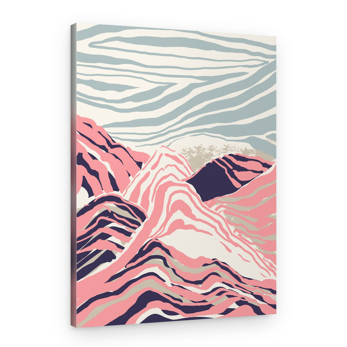 Pink Striped Mountains – Canvas Print