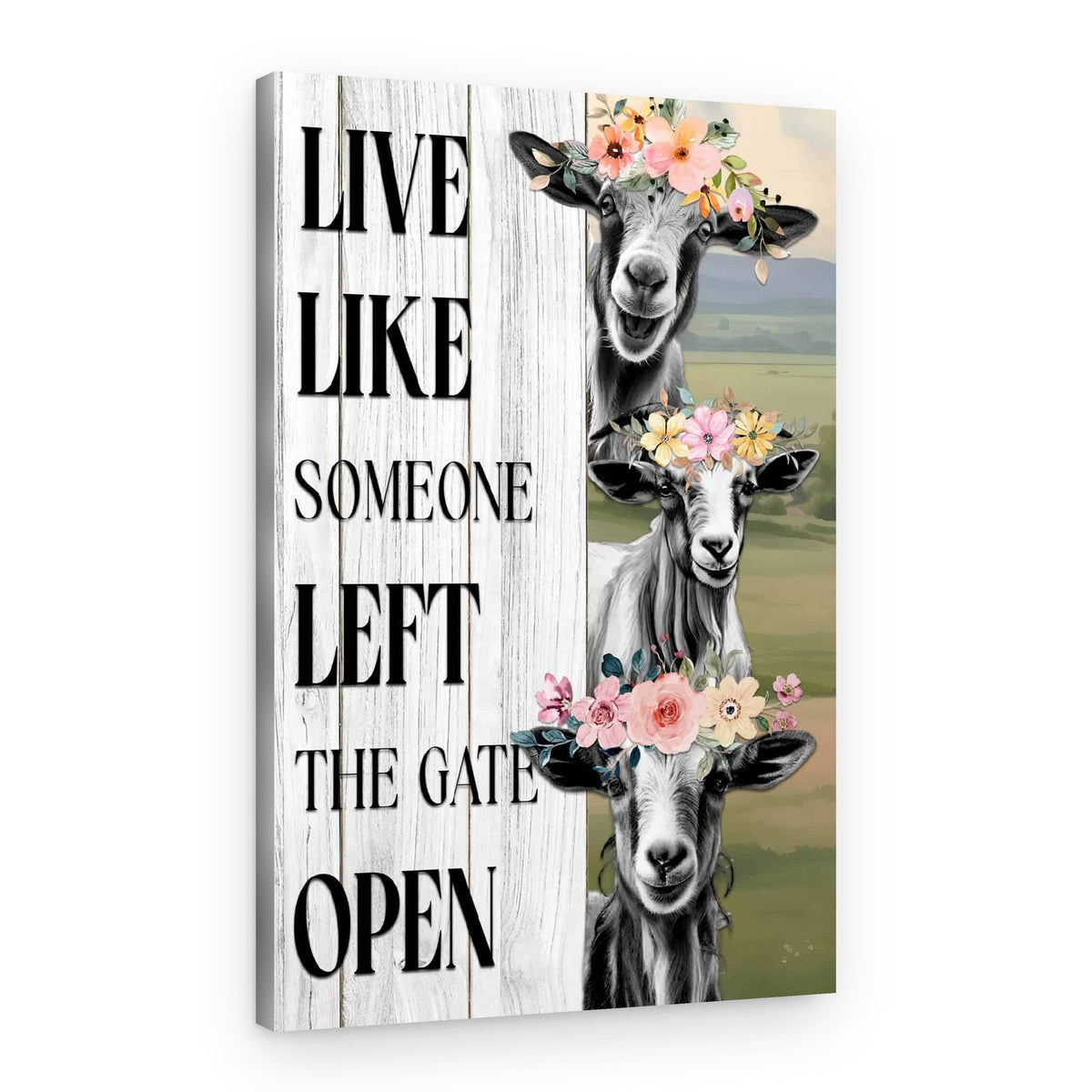 Live Like Someone Left The Gate Open Goats Canvas Print – Canvas Print