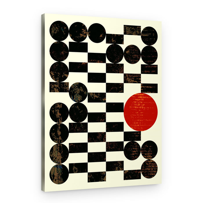 Abstract Grid Red Sun – Canvas Print