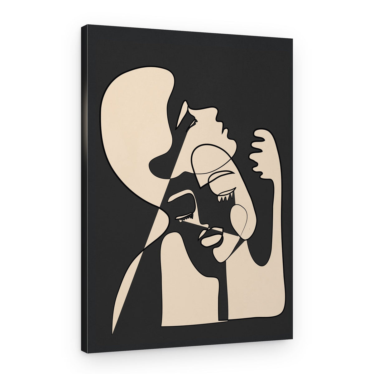 Connected Faces Line Art – Canvas Print