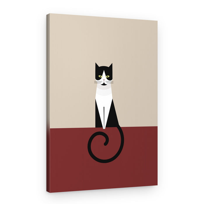 Minimalist Black Cat – Canvas Print