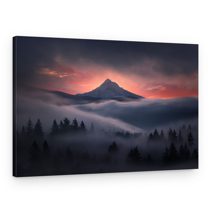 Misty Mountain Sunset – Canvas Print