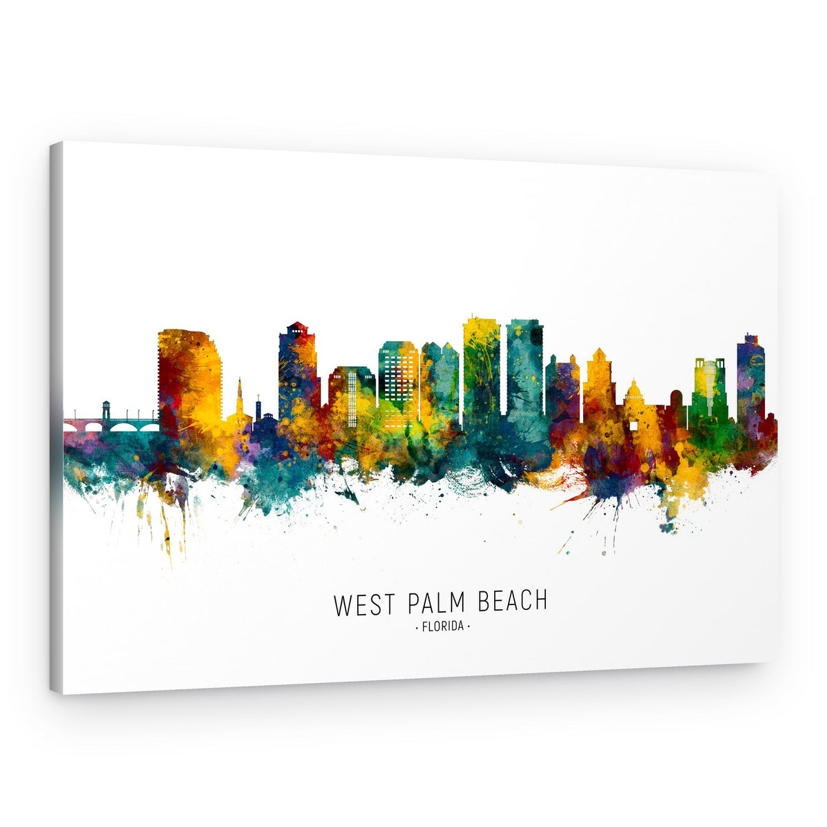 West Palm Beach Watercolor – Canvas Print