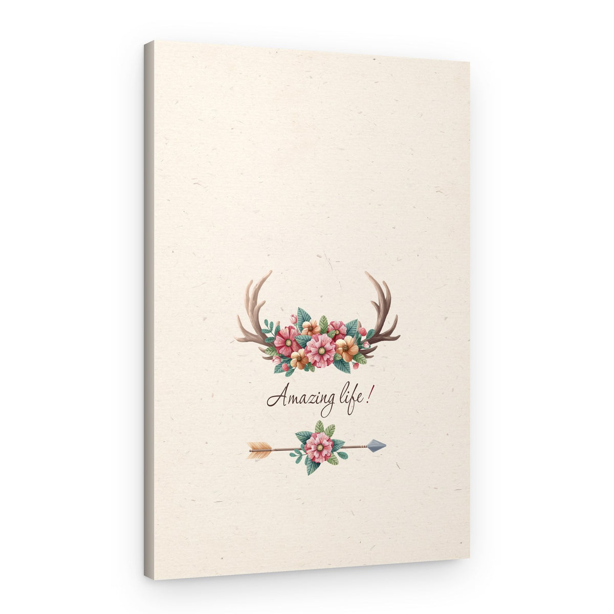 Amazing Life Floral Antlers – Canvas Print