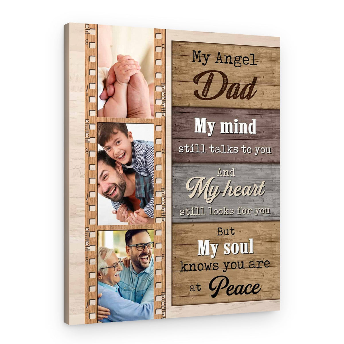 My Angel Dad My Mind Still Talks to You Custom Photo Canvas Print – Canvas Print