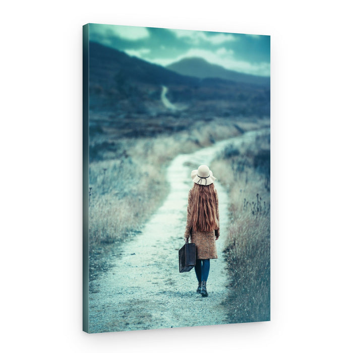 Woman On Distant Path – Canvas Print