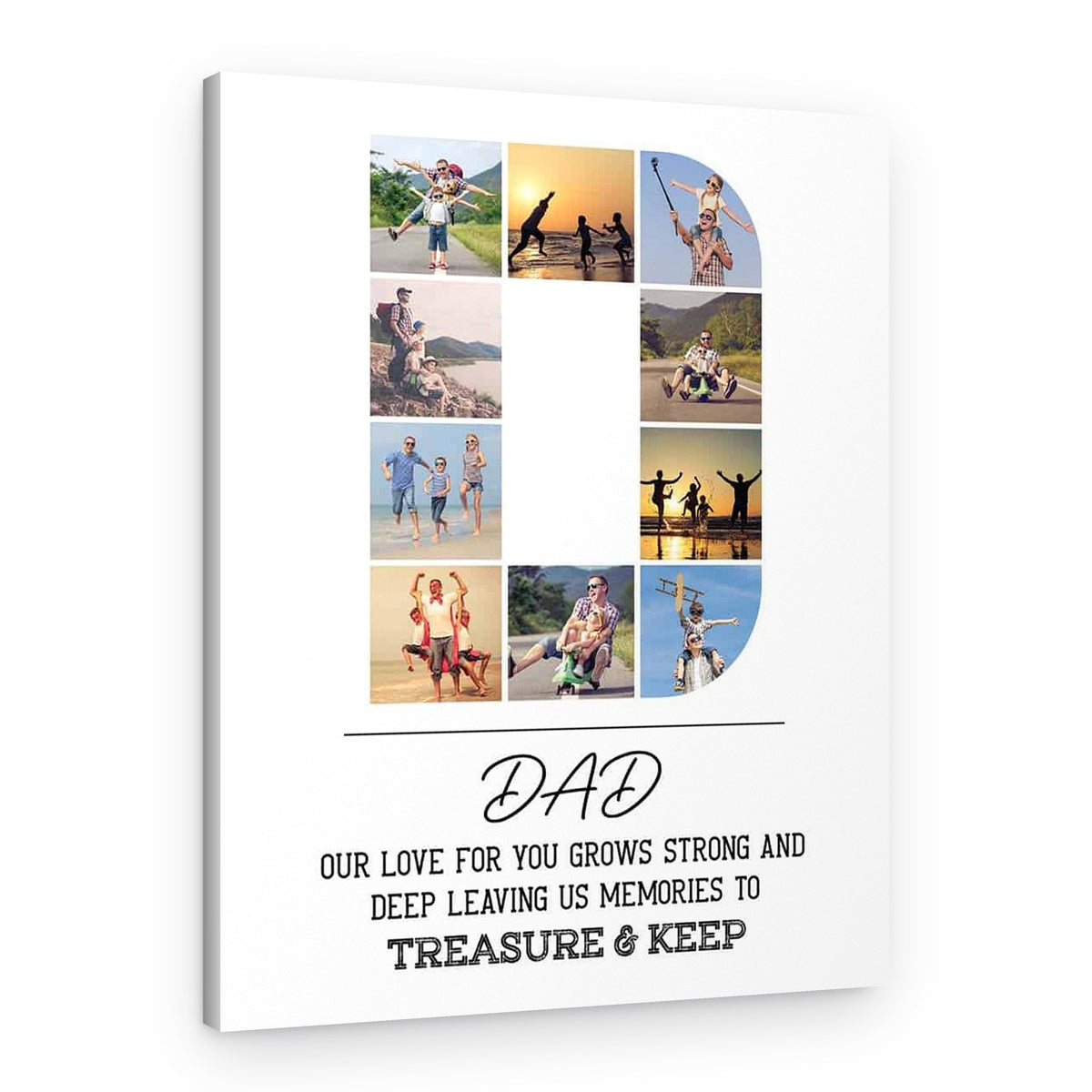 Dad Our Love For You Custom Photo Collage Canvas Print – Canvas Print