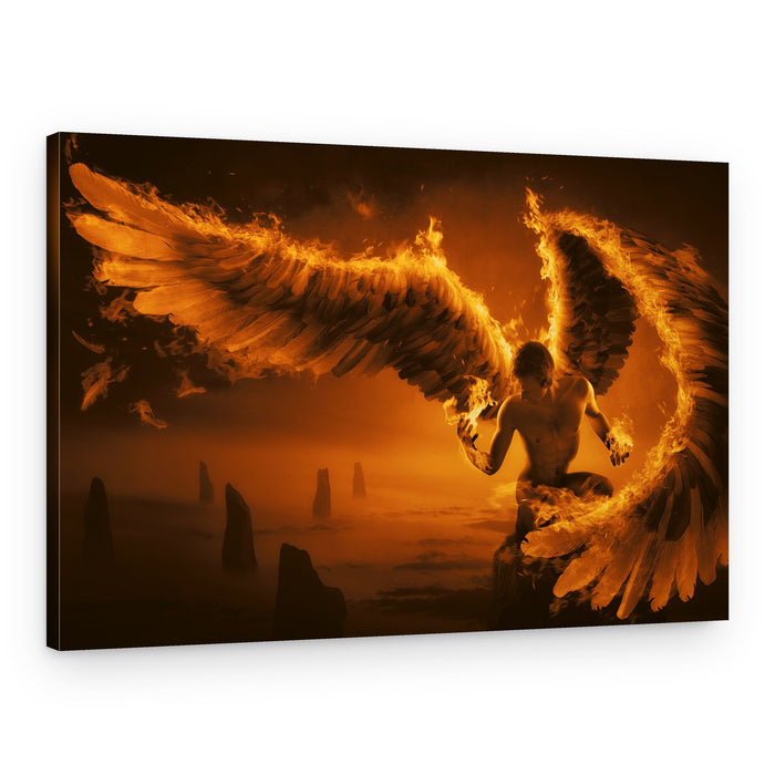 Fiery Winged Warrior – Canvas Print