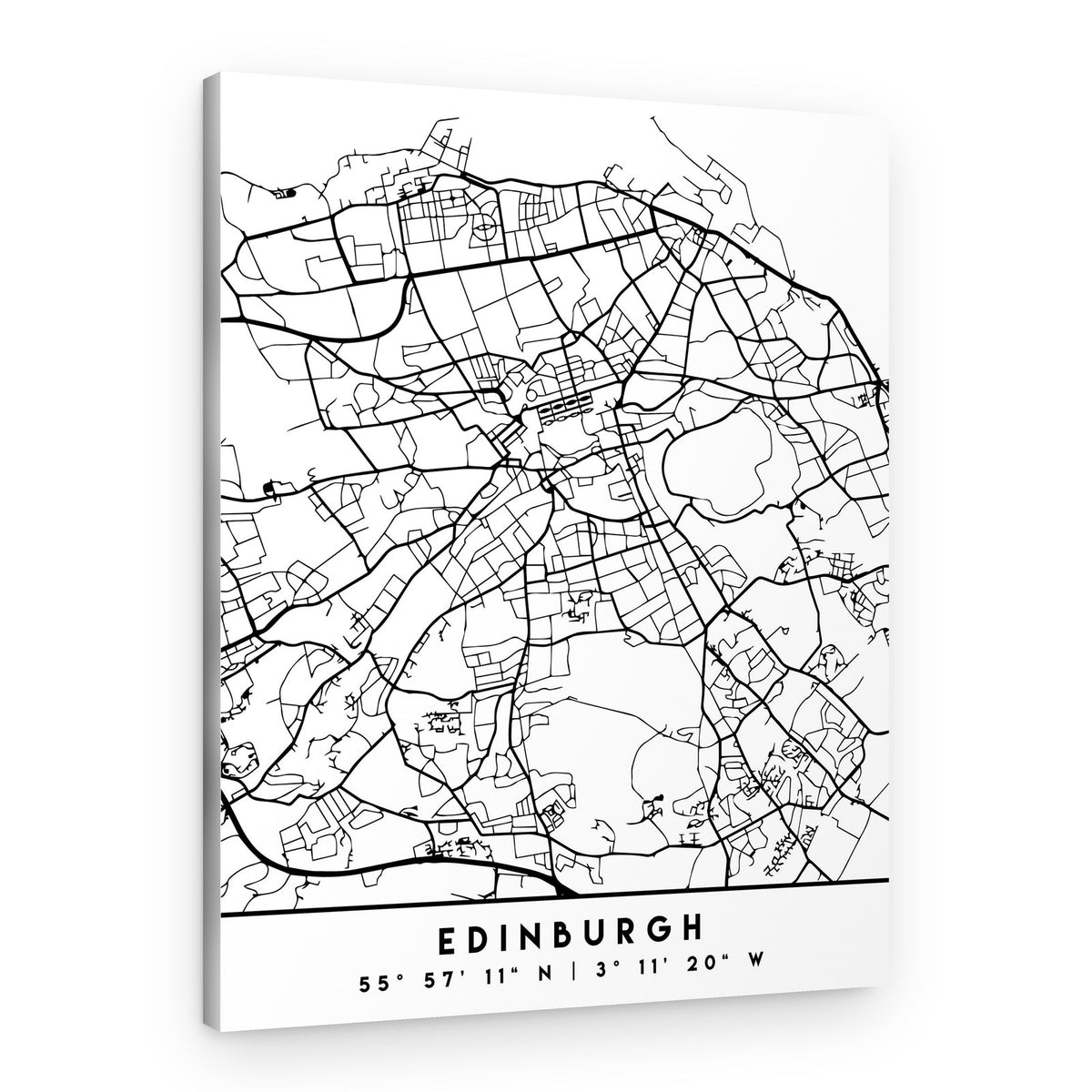Edinburgh City Map – Canvas Print
