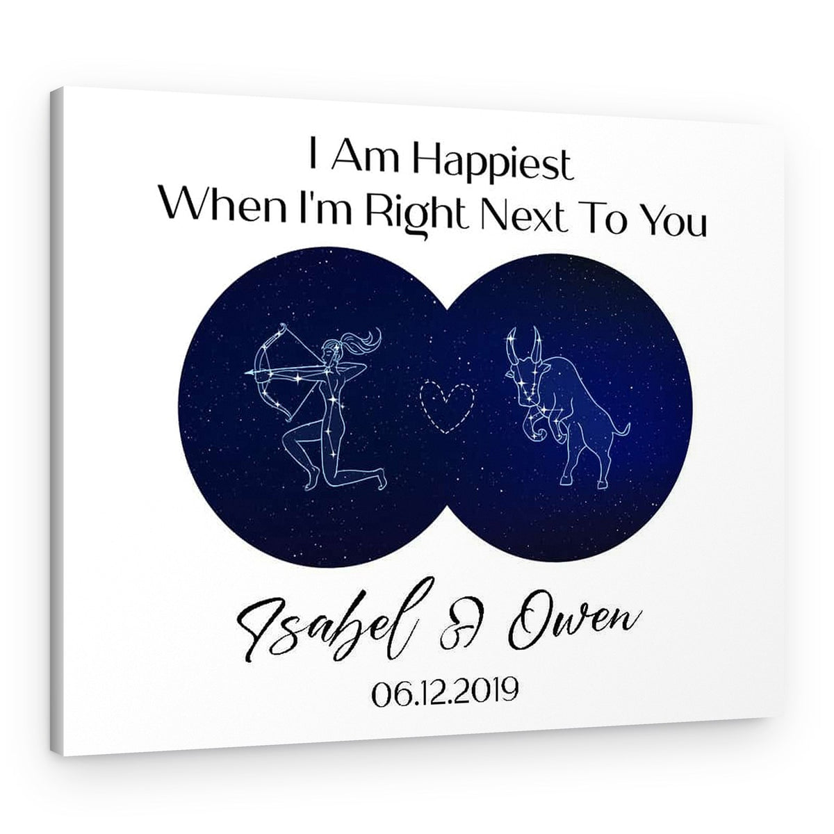 Zodiac Signs Constellation Custom Couple Canvas Print – Canvas Print – Design A