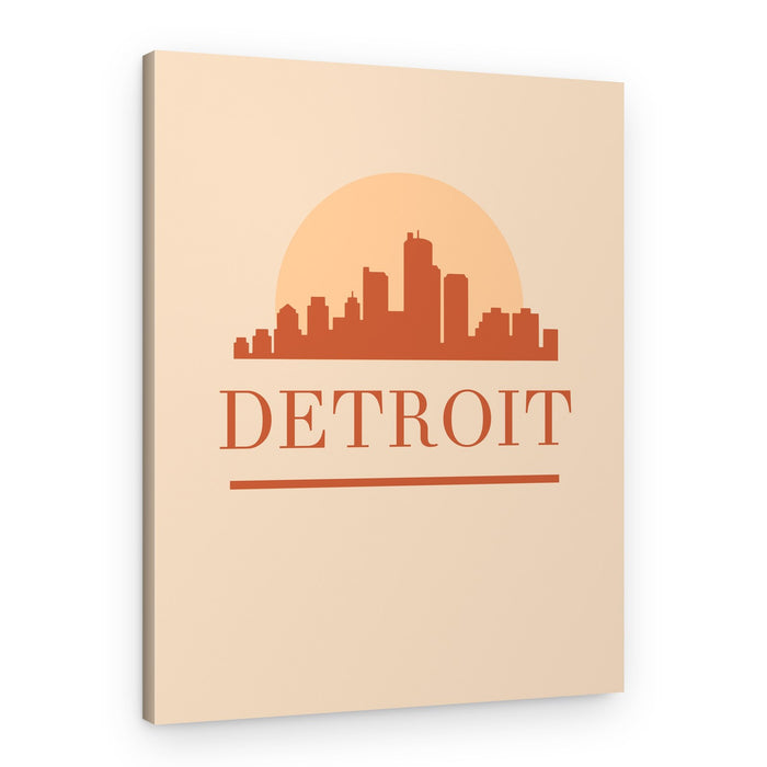 Detroit Sunset Skyline – Canvas Print