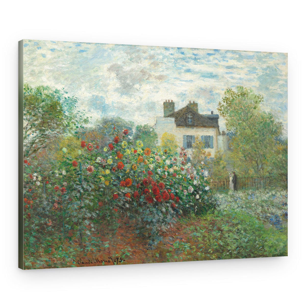 The Artist's Garden In Argenteuil, a Corner of the Garden With Dahlias (1873) – Canvas Print
