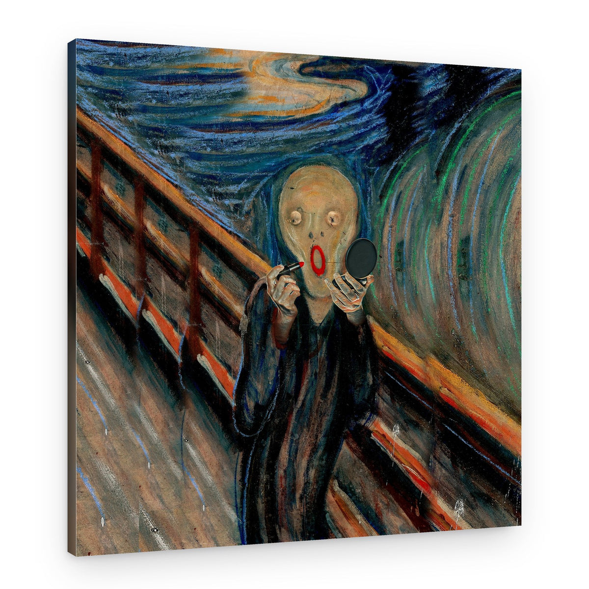Scream Applying Lipstick – Canvas Print