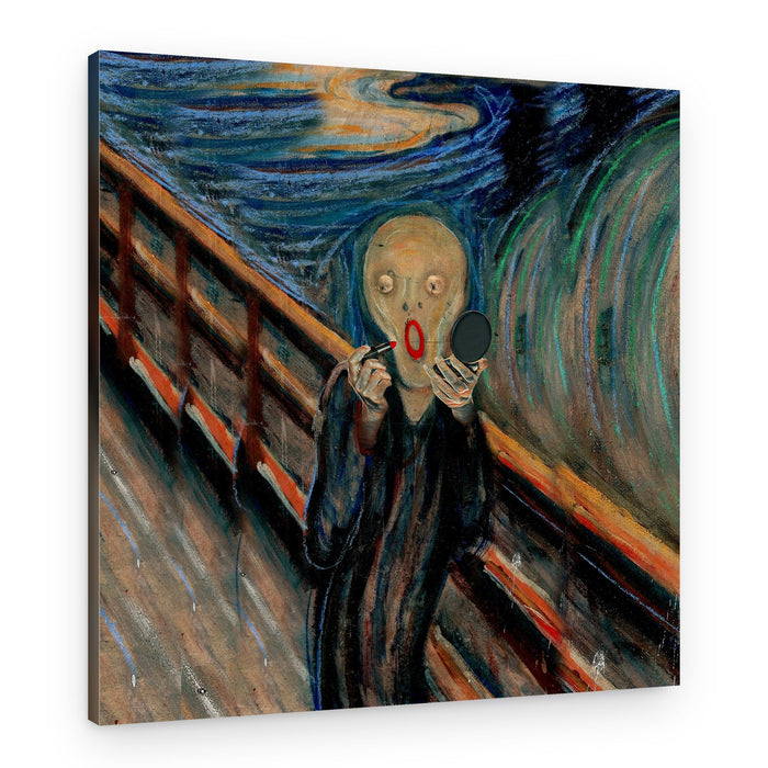 Scream Applying Lipstick – Canvas Print