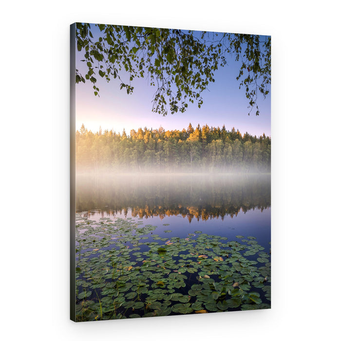 Misty Morning Lake – Canvas Print
