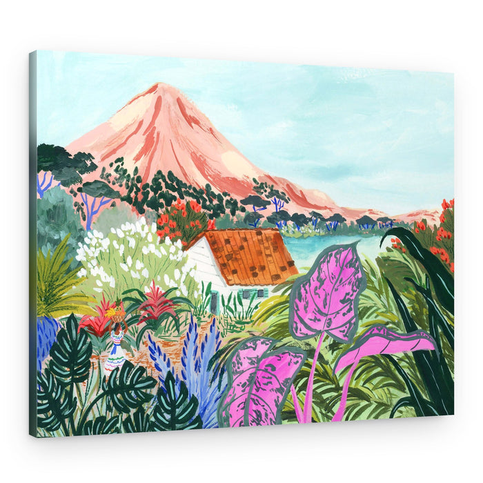 Vibrant Tropical Mountain Home – Canvas Print