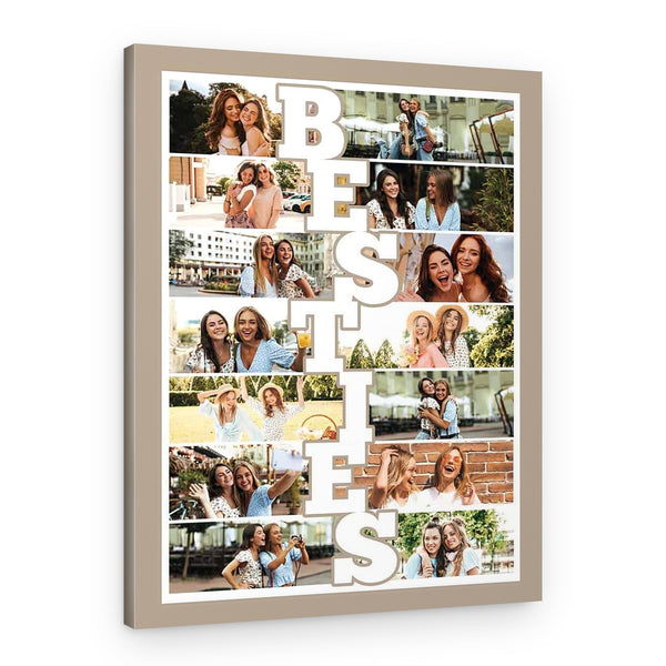 Besties Custom Photo Collage Canvas Print